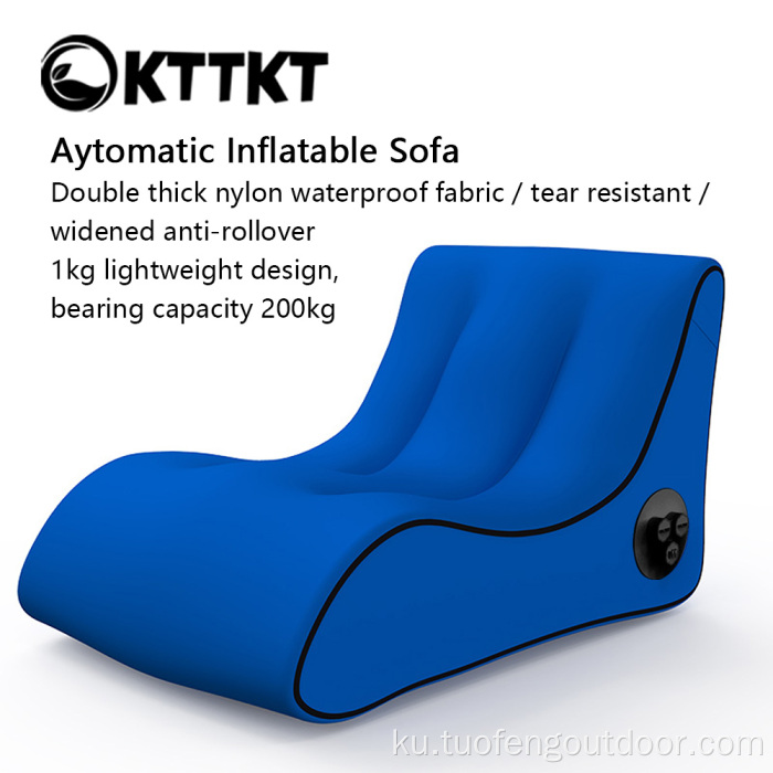 Sofa inflatable otomatîk ji bo kampa derveyî û malê